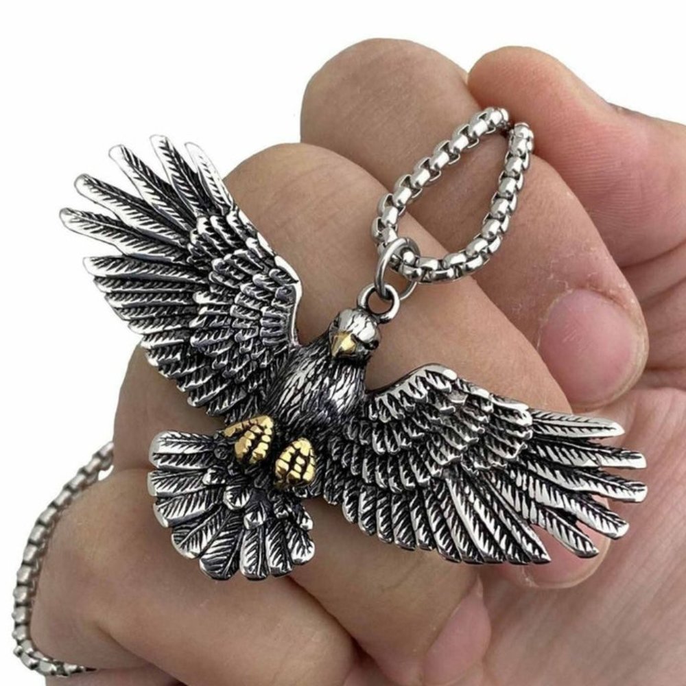 Mens  American Eagle Pendant Necklace